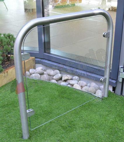 Stainless Steel Door Protection Hoop - Glass Infill product gallery image