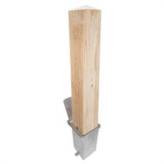 Removable Square Timber Bollard With Ground Socket