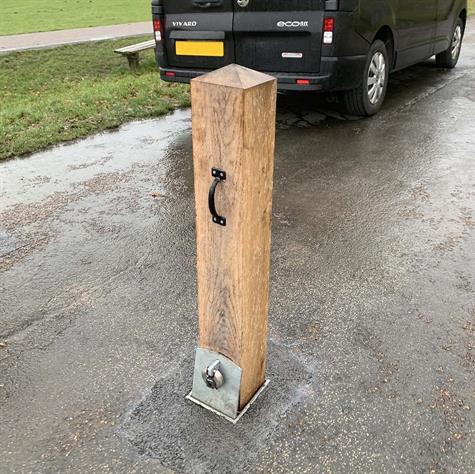 150 x 150mm Removable Hardwood Timber Bollard product gallery image