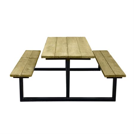Industrial Style Outdoor Table with Bench product gallery image