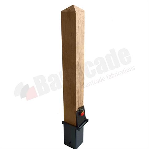 Removable Square Timber Bollard With Ground Socket product gallery image