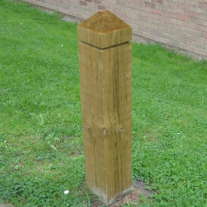 Square Softwood Timber Bollard product gallery image