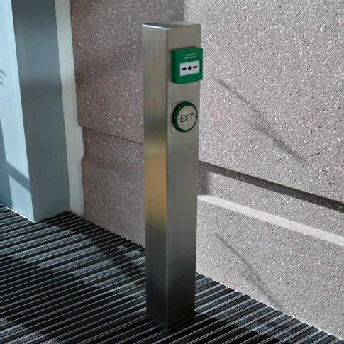 Square Stainless Steel Bollard For Push Plate product gallery image