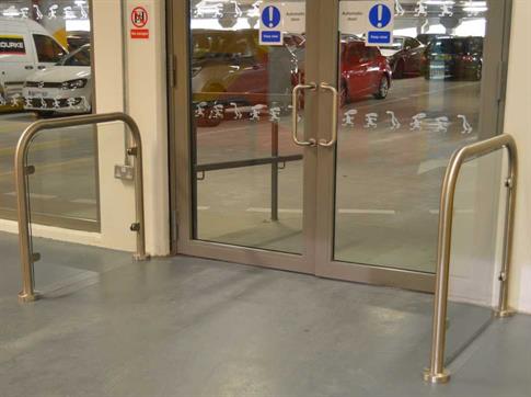 Stainless Steel Door Protection Hoop - Glass Infill product gallery image